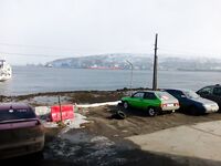 Баренцево море, Мишуково — пирс, вид на залив и грибы рядом