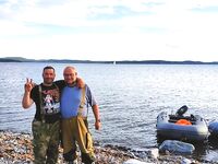 Ветер «писец», 18-ка не тянет: доскакали до стоянки Валентина, рыбы ведро