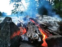 15–18 числа: по рыбе слабовато, мотор кашлял на банке, черники море — купались и отдыхали