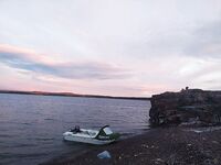 Смена лодки: с баджера на Ротан 410 — 50 кг, Ямаха 9.9 раздушена, глисс с носовым тентом