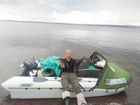 Смена лодки: с баджера на Ротан 410 — 50 кг, Ямаха 9.9 раздушена, глисс с носовым тентом