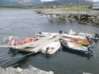 Палатка под мостом и лодки на колёсах у Альты