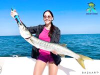 Дубай — Валерия и барракуда: живец «дедовским» способом