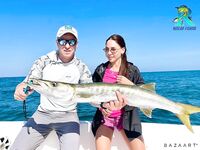 Дубай — Валерия и барракуда: живец «дедовским» способом