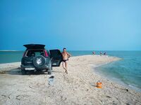 Таганрожский залив: донка с бутылкой на пляже