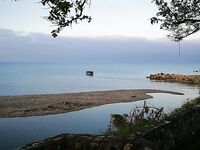 Пирс в Лермонтово после ветра, карась и барабулька