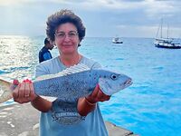 Мушимас у пирса кормил местных а нянька выбирала живца уже у моей жены