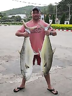 Пхукет, трофеи с катера, два хвоста 10 и 11,5 кг, отчёт рыболова