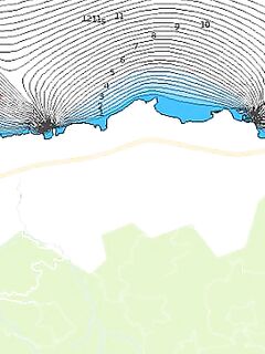 Анталия карты и глубины - мыс и тёмная полоса показывают свал