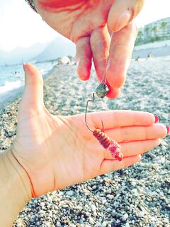 Анталия городской пляж вечером: один «баллон» на Flash Minnow 110SP