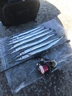 Начало бодрое — волна поднялась и выключила рыбу: пилькер, поводок с тройником