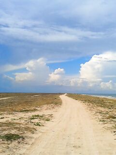Арабатская Стрелка — берег и линия прибоя для пеленгаса, фото места