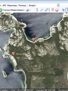 Сидоров, метки воды: колодец у берега и ручей, база турбизнеса с краном