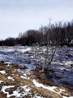 Керетьский порог Морской: лёд ушёл, река полноводная