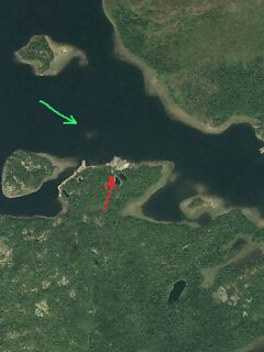 Стоянки и корга на схеме, красные и зелёные метки понятны