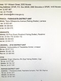 Сайт рыболовства Кипра и лицензии