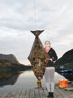 Палтус 46 кг в 500 м от причала: Норвегия, летняя отметка