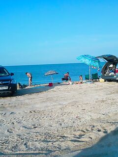 Таганрожский залив: донка с бутылкой на пляже