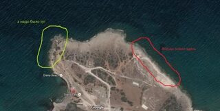 Кипр: бассовая ловля спиннингом у берега по карте глубин и точкам на скрине