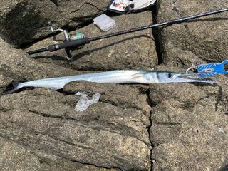 Таиланд, пляж Карон: морская рыбалка с камней на отливе у берега в сложных волнах Пхукета